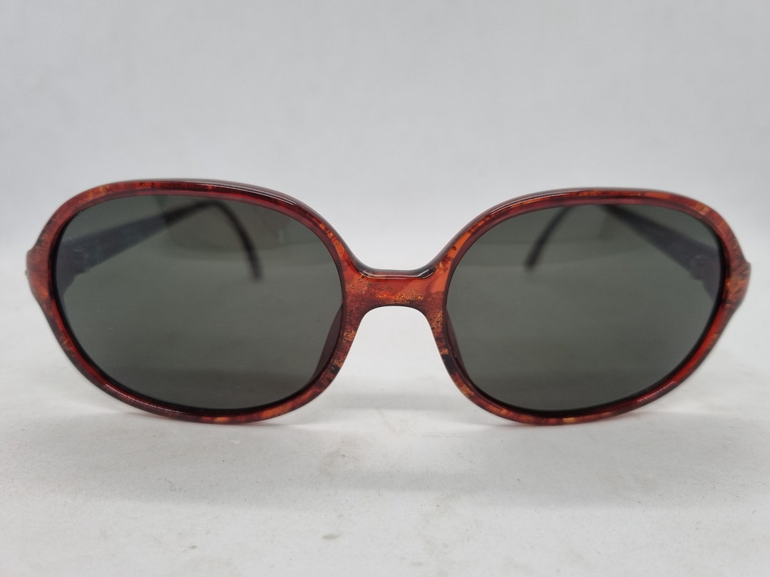 Vintage CHRISTIAN DIOR 2578 50 Sunglasses 80s Red Brown Strass