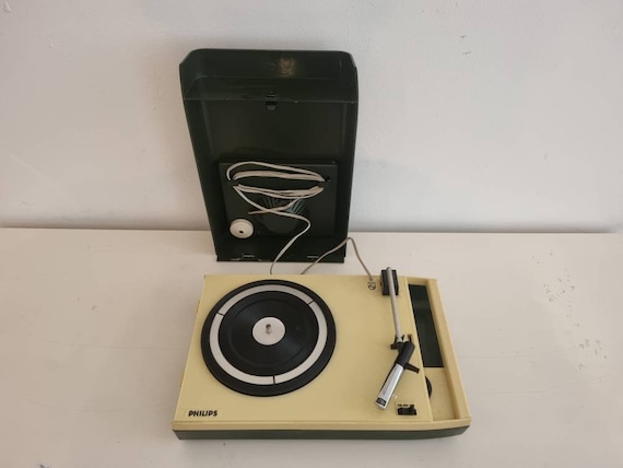 Vintage PHILIPS 113 platine portable batterie & tourne-disque électrique  années 60 tourne-disque portable années 1960 vert Hollande excellent état -   France