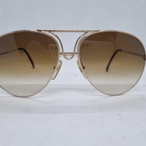 Vintage PORSCHE CARRERA 5657 sunglasses 90s gold frame brown lenses 1990s sunglasses case two frames near condition