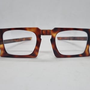 vintage PIERRE CARDIN FOLDING lunettes années 60 Paris monture en acétate marron années 1960 étui à lunettes lentilles factices Made France état neuf non porté