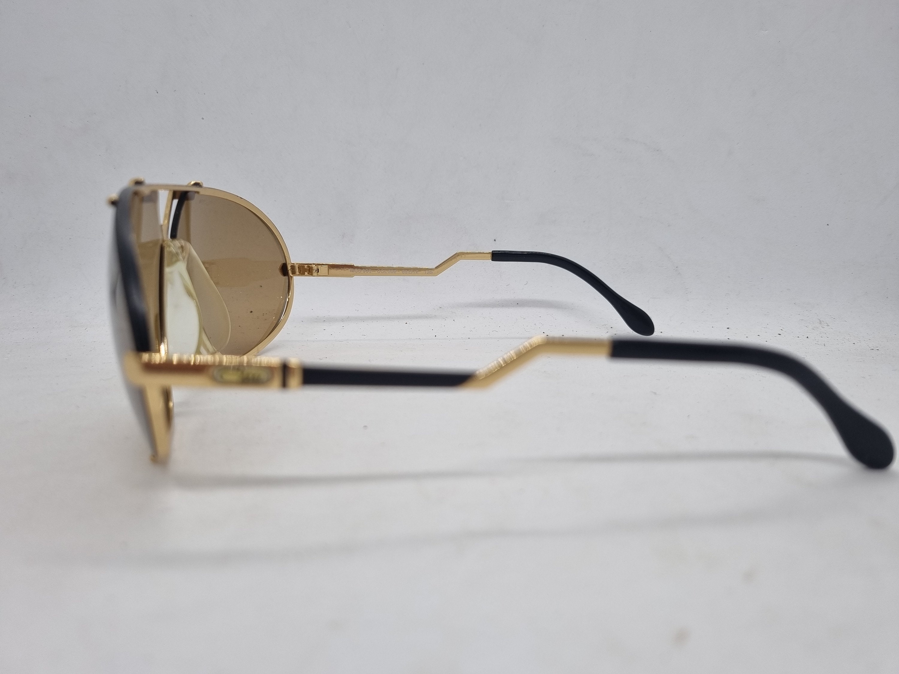 Vintage CAZAL 906 Sunglasses Black Gold Frame Germany 80s Original