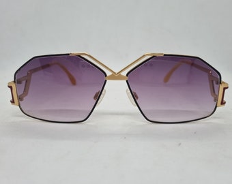 Vintage CAZAL 234 sunglasses 80s gold black frame HipHop purple lenses  Sonnenbrille  1980s  case near mint