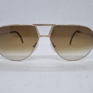 Vintage CARRERA sunglasses 80s gold metal frame brown lenses 1980s sunglasses case near mint condition
