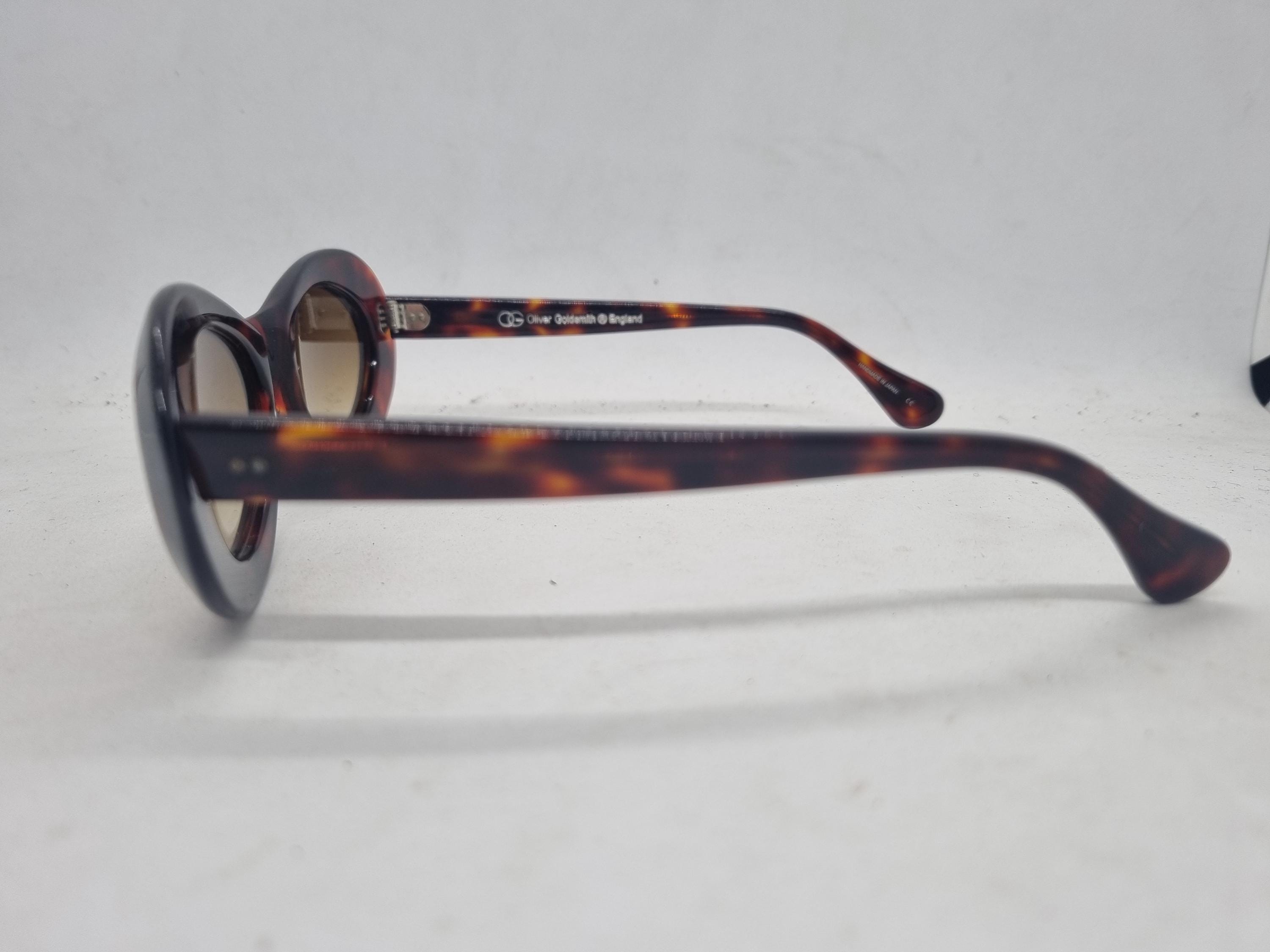 Vintage OLIVER GOLDSMITH BUDE Dark Tortoiseshell Sunglasses 90s