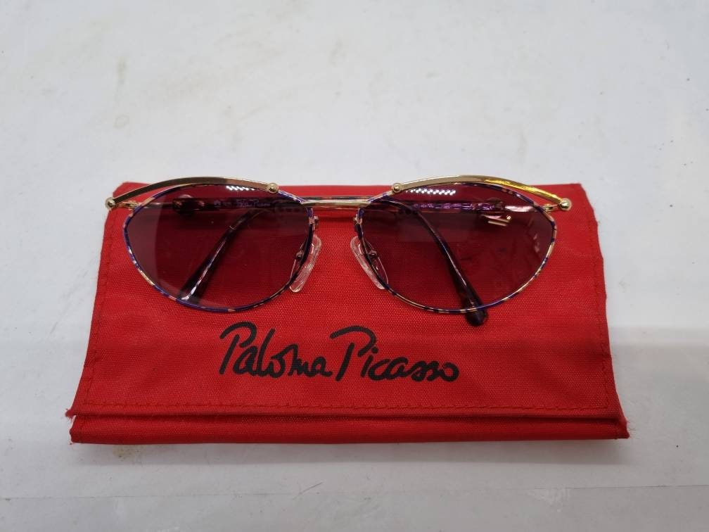 Vintage PALOMA PICASSO 3829 45 Sunglasses 80s Optyl Purple  display picture 1