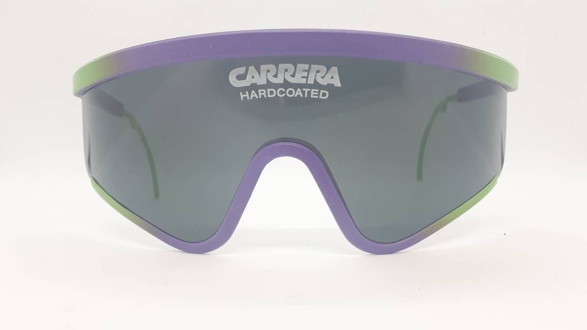 Vintage CARRERA 5449 SHIELD Sportbrille Sunglasses Green Purple
