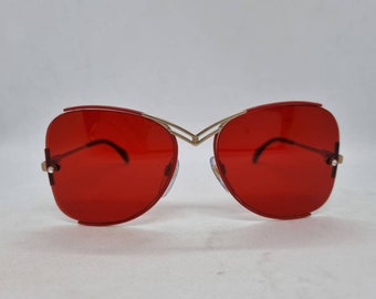 Vintage CAZAL 221 Col 309 sunglasses 70s red frame 1970s hip hop red lenses case West Germany unworn mint condition