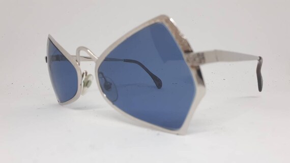 Occhiali Da Sole Vintage Hampel PATRICK Argento – Ovali Anni '80 – Nuovo Vecchio Stock
