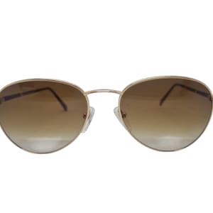 Vintage AMERICAN OPTICAL oval sunglasses 18 KT gold tortoiseshell gold metal frame brown lenses Sunglasses mint condition