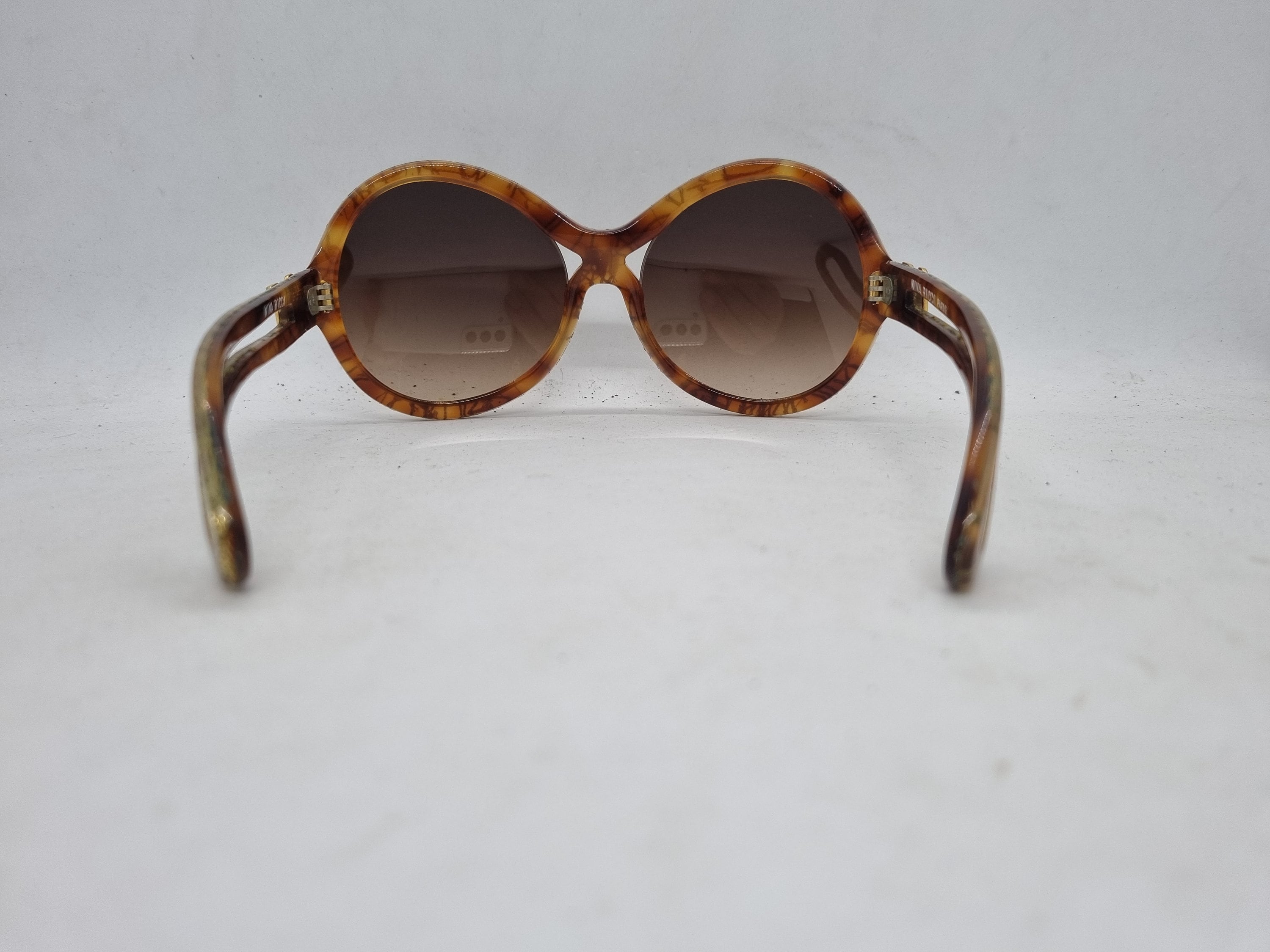 Vintage NINA RICCI OVERSIZE Sunglasses 70s Brown Gold Frame Brown