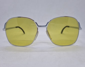 Vintage ZEISS 9057 sunglasses steel silver frame old school 80s Made in Germany 1980s yellow lenses near mint condition