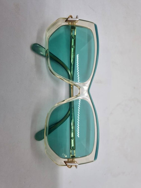 Vintage CAZAL 176 sunglasses  80s  turquoise tran… - image 5