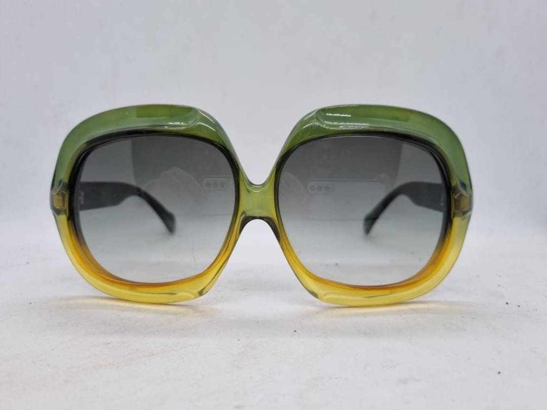 Vintage CHRISTIAN DIOR OVERSIZE Sunglasses 70s Yellow Green - Etsy