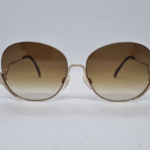 Vintage MENRAD 418 sunglasses halfrime 80s gold metal frame brown lenses Made in Germany Sonnenbrille 1980s mint condition
