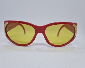 Vintage CHRISTIAN DIOR 2346 sunglasses red frame Optyl frame yellow lenses frame 80s sunglasses 1980s Germany case near mint condition