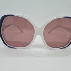 Vintage PIERRE CARDIN 501 OVERSIZE sunglasses 70s Paris white frame 1970s sunglasses red lenses Made France mint condition