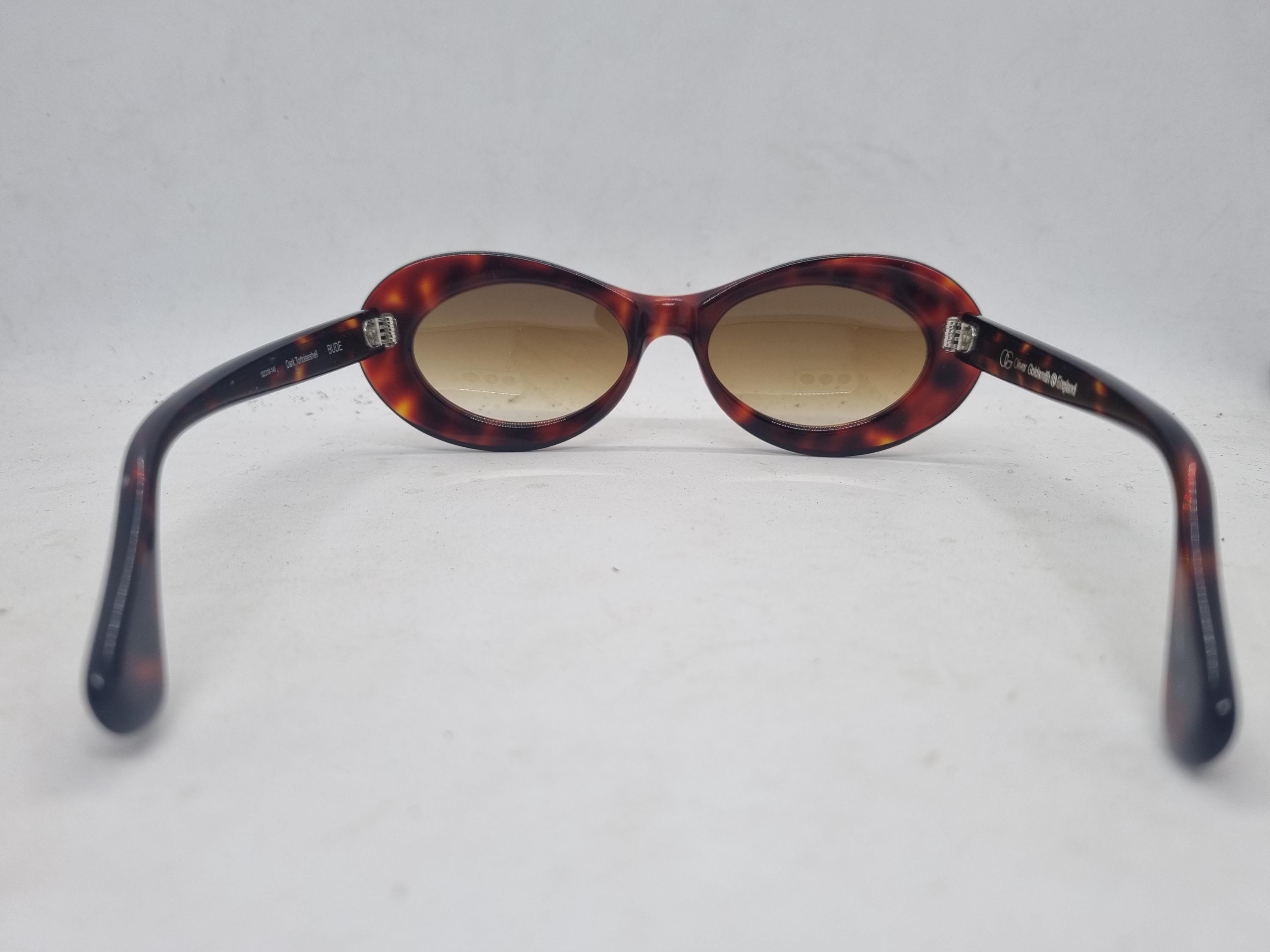 Vintage OLIVER GOLDSMITH BUDE Dark Tortoiseshell Sunglasses 90s