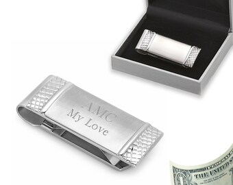 Spring Money Clip Etsy - hobnail engraved spring loaded money clip personalized money clip for him si!   lver elegant money clip with engraving guys gifts