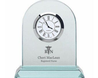 Nurse Personalized Dome Shaped Crystal Desk Clock
