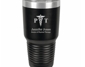 Physical Therapist Emblem Personalized 30 Ounce Tumbler - Free Personalization