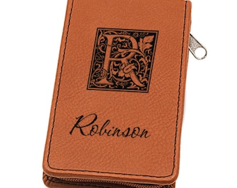 Initial Monogram Rawhide Leather Manicure Gift Set - Free Personalization