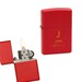 Full Name Monogram Red Matte Zippo Lighter - Free Personalization 