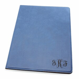 Navy Blue Small Portfolio & Notebook con Script Monogram - Personalización gratuita
