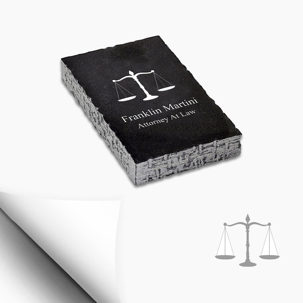 Personalized Black Marble Paperweight for Lawyers - Customized Paperweight for Legal Professionals