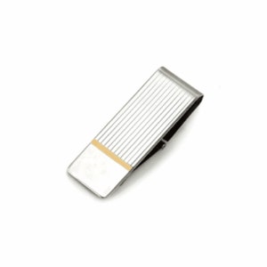 Clip para billetes con bisagras de plata de ley con detalles en oro de 14 quilates