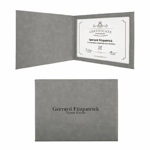 Personalized Gray Certificate Holder