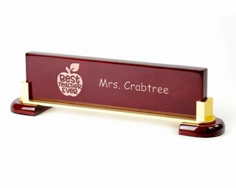 Desktop Name Plate For Best Teacher Ever - Personalized