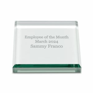 Jade Glass Square Paperweight with Free Laser Engraving