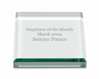 Presse-papier carré en verre de jade avec gravure laser gratuite