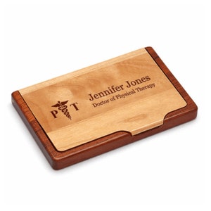 Titular de la tarjeta de visita grabada del fisioterapeuta - Personalización gratuita