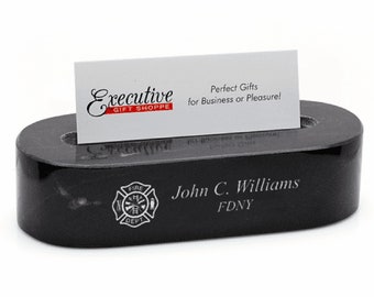 Firefighter's Desk Business Card Holder