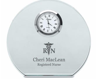 Nurse Personalized Round Crystal Desk Clock