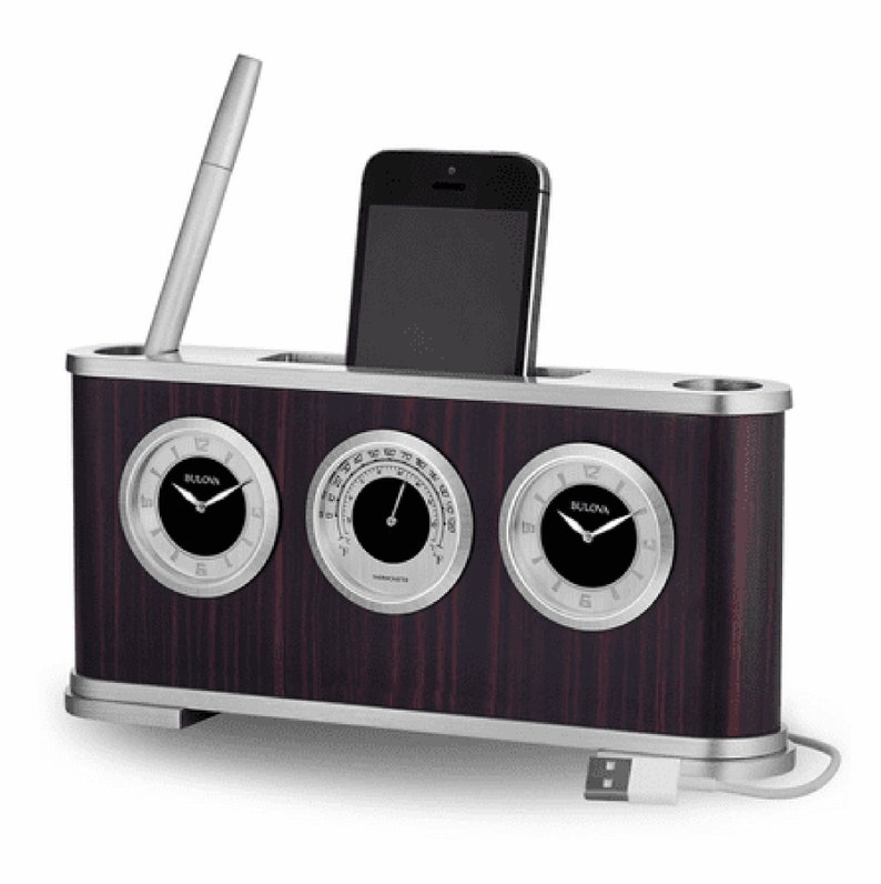 Woodside Executive Desk Clock by Bulova Etsy