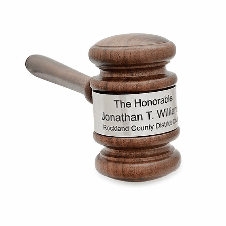 The Judge Personalized Wooden Gavel With Silver Band Etsy
