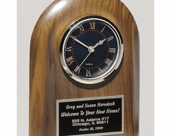 Personalized Walnut Desktop Clock