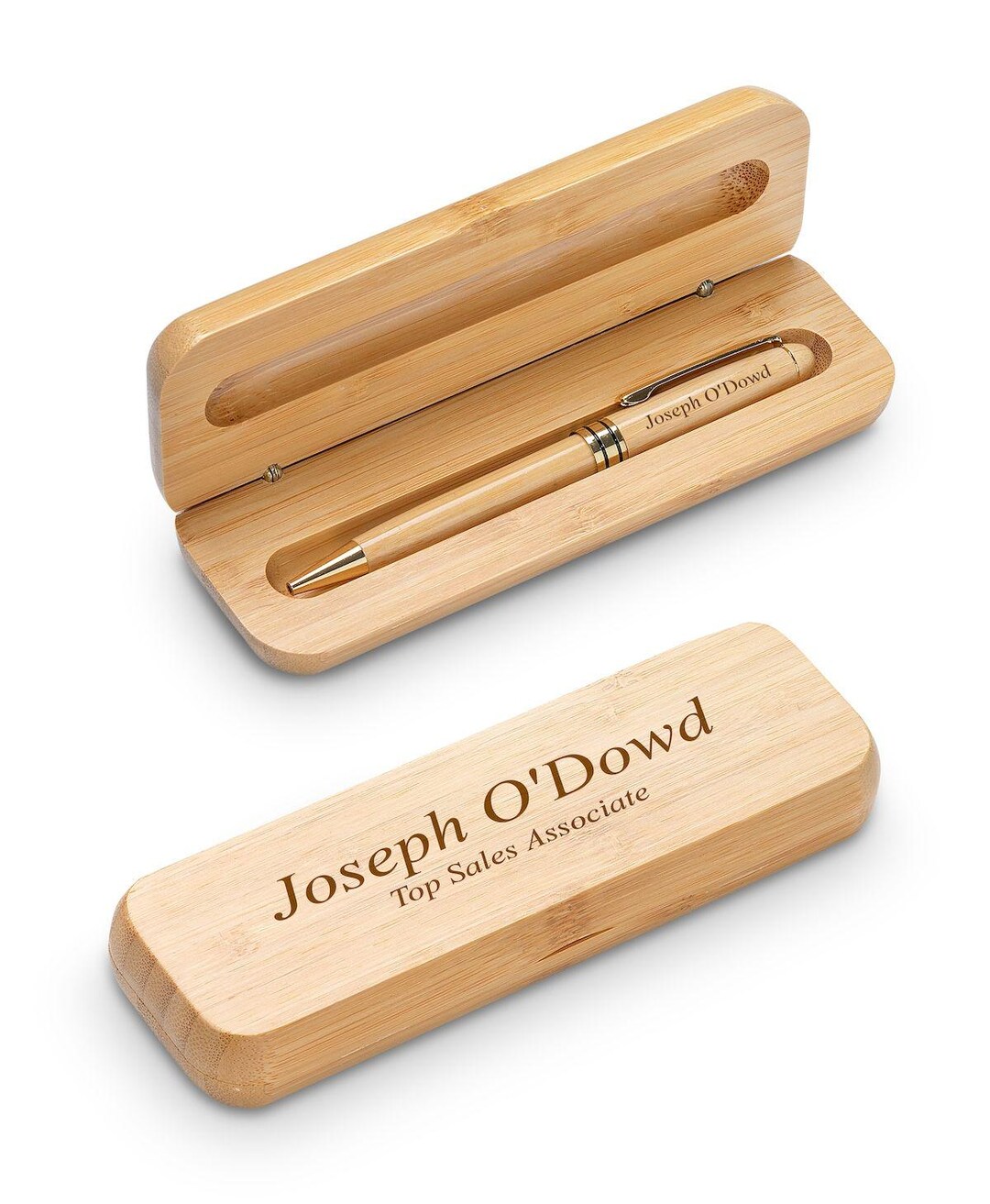 Bamboo Ballpoint Pen & Box Set With Free Laser Engraving - Etsy