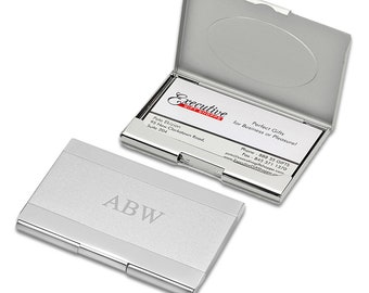 Laser Engraved Two Tone Business Card Holder - Custom Personalized Pocket Business Card Case