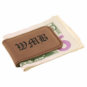 Clip de dinero magnético marrón oscuro personalizado