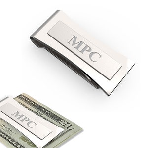 Colorado grabado primavera cargado dinero clip - Monogrammed pulido plata dinero clip - personalizado bill & titular de la tarjeta de crédito - regalo para él