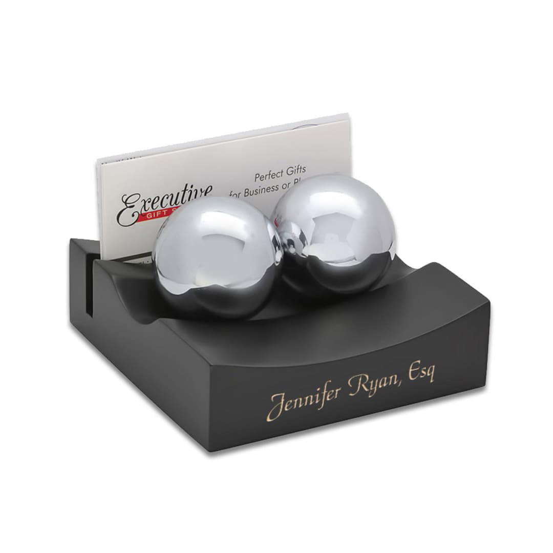 Chinese Therapy Ball Set With Desktop Business Card Holder Etsy