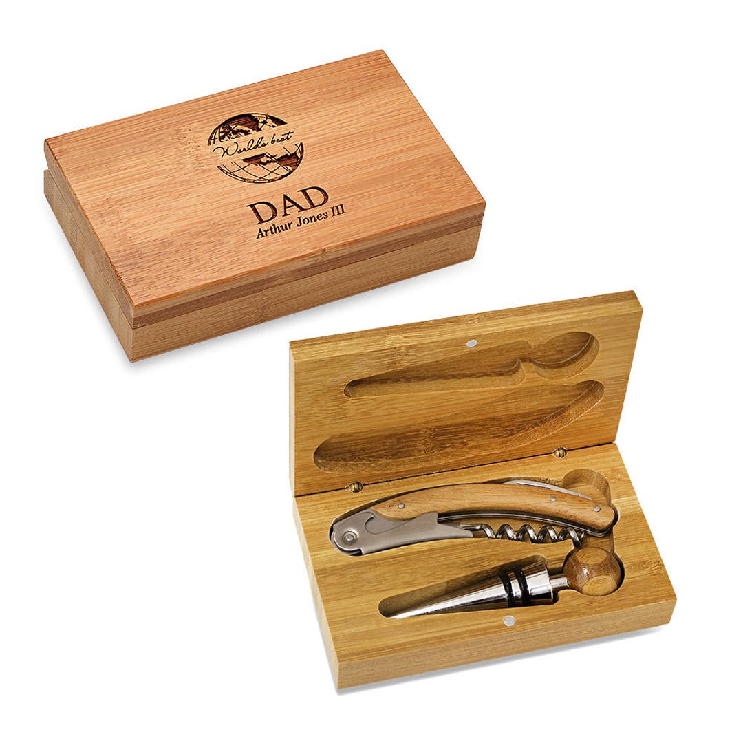 Personalized Wine Accessory Gift Set for Dad World's Best Dad Wine
