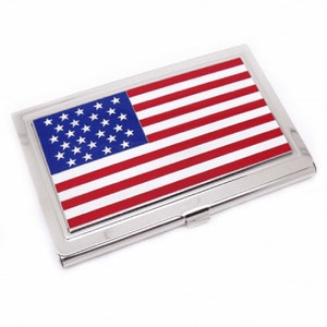 Caso de tarjeta de visita de la bandera americana