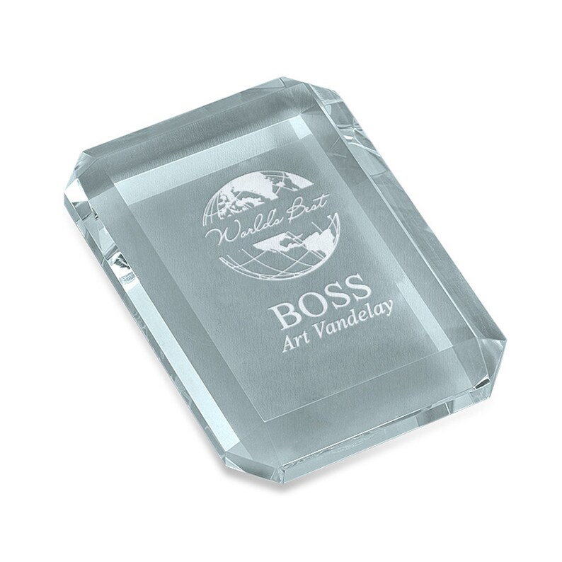 Personalized Crystal Paper Weight With With World's Best Etsy