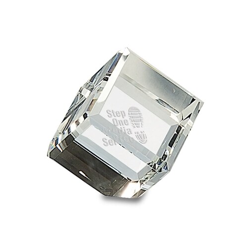 Personalized Crystal Cube Paper Weight Laser Engraved Small Etsy