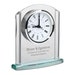 Arched Glass Personalized Desk Clock With Silver Finish Base Customized ...