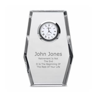 Distinguished Collection Personalized Crystal Desk Clock